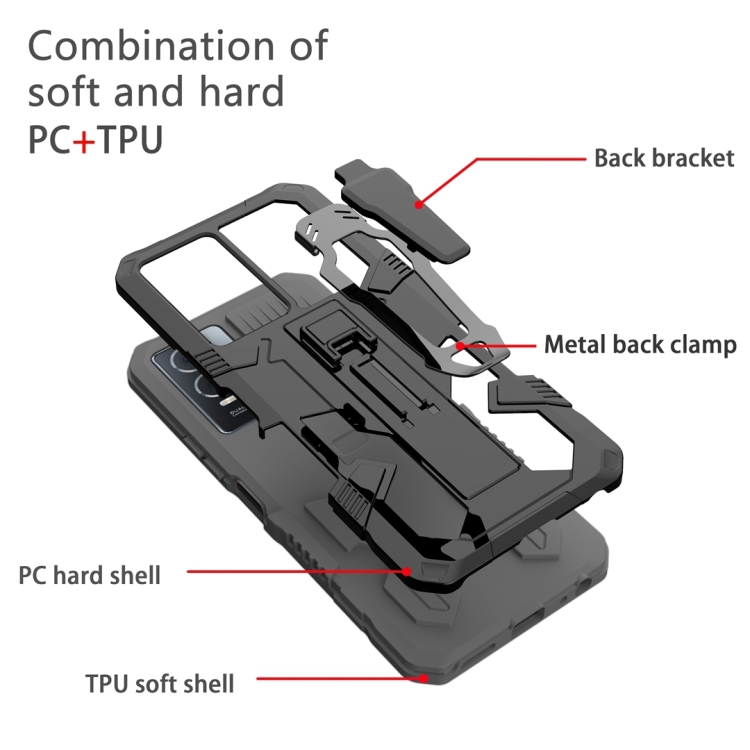 For Samsung Galaxy S23 Ultra 5G Armor Warrior Shockproof PC + TPU Phone Case(Grey)