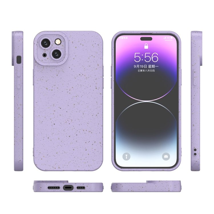 For iPhone 14 Plus Wheat Straw Degradable Phone Case(Purple) For iPhone 14 Plus Wheat Straw Degradable Phone Case(Purple)