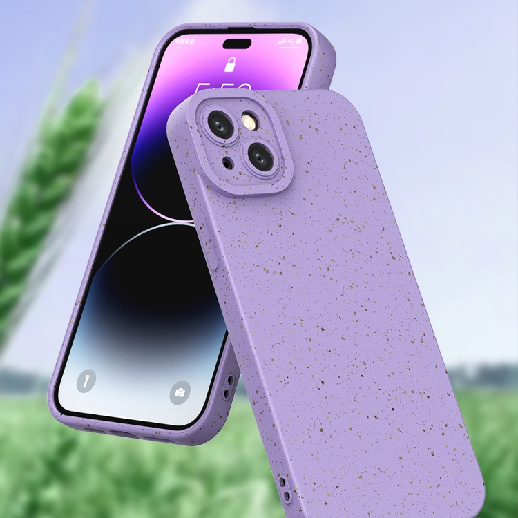 For iPhone 14 Plus Wheat Straw Degradable Phone Case(Purple) For iPhone 14 Plus Wheat Straw Degradable Phone Case(Purple)
