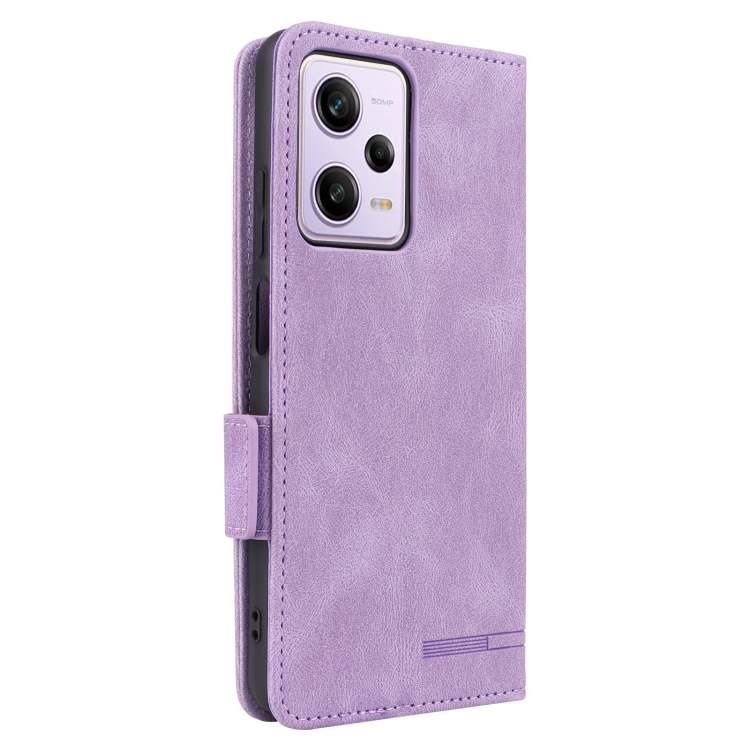 Para Xiaomi Redmi Note 12 Pro 5G China Cierre magnético Funda de cuero con tapa  para teléfono (Púrpura)