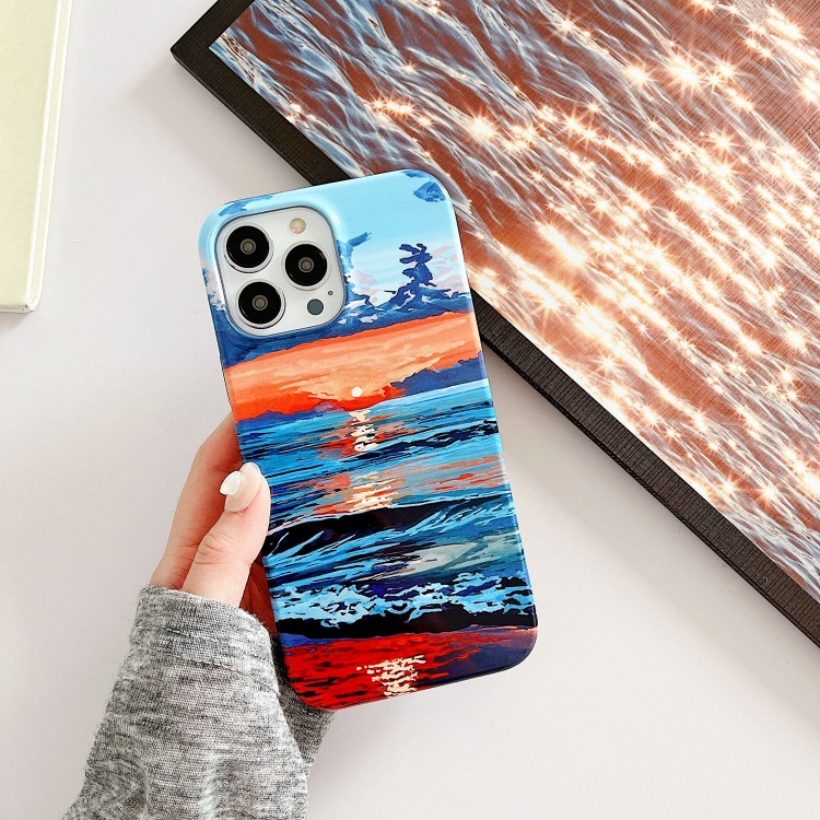 For iPhone 13 Pro 2 in 1 Detachable Oil Painting Sea Pattern Phone Case(Blue) For iPhone 13 Pro 2 in 1 Detachable Oil Painting Sea Pattern Phone Case(Blue)