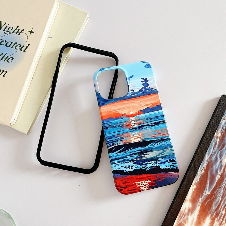 For iPhone 13 Pro 2 in 1 Detachable Oil Painting Sea Pattern Phone Case(Blue) For iPhone 13 Pro 2 in 1 Detachable Oil Painting Sea Pattern Phone Case(Blue)