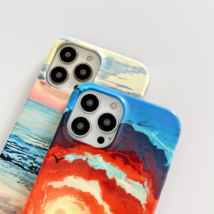 For iPhone 13 Pro 2 in 1 Detachable Oil Painting Sea Pattern Phone Case(Blue) For iPhone 13 Pro 2 in 1 Detachable Oil Painting Sea Pattern Phone Case(Blue)