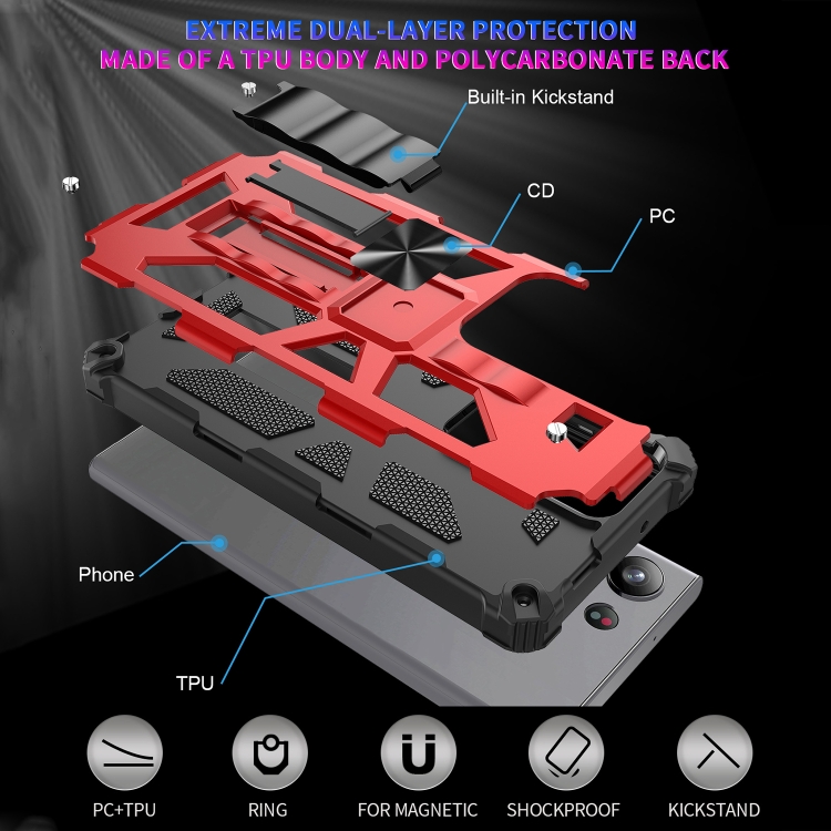 For Samsung Galaxy S23 Ultra 5G Shockproof TPU + PC Magnetic Phone Case with Holder(Rose Gold) For Samsung Galaxy S23 Ultra 5G Shockproof TPU + PC Magnetic Phone Case with Holder(Rose Gold)