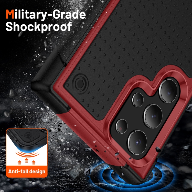 For Samsung Galaxy S22 Ultra 5G PC + TPU Shockproof Protective Phone Case(Red+Black) For Samsung Galaxy S22 Ultra 5G PC + TPU Shockproof Protective Phone Case(Red+Black)