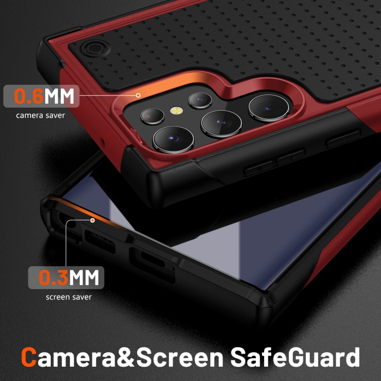 For Samsung Galaxy S22 Ultra 5G PC + TPU Shockproof Protective Phone Case(Red+Black) For Samsung Galaxy S22 Ultra 5G PC + TPU Shockproof Protective Phone Case(Red+Black)