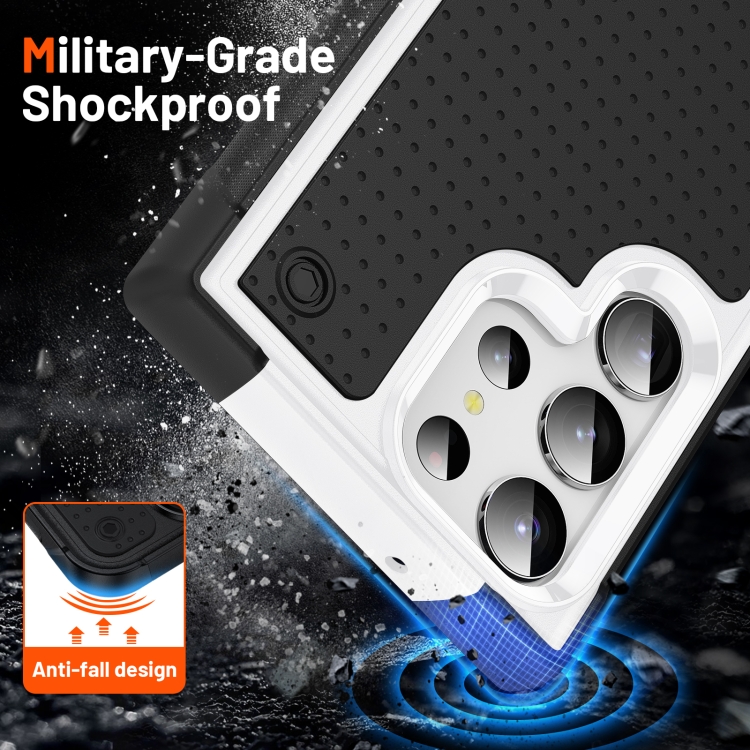 For Samsung Galaxy S23 Ultra 5G PC + TPU Shockproof Protective Phone Case(White+Black) For Samsung Galaxy S23 Ultra 5G PC + TPU Shockproof Protective Phone Case(White+Black)