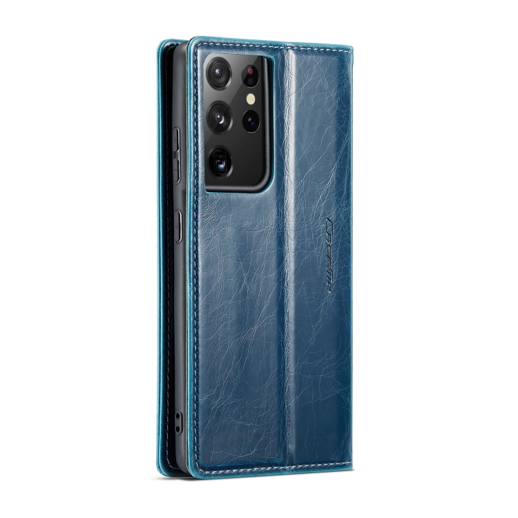 For Samsung Galaxy S21 Ultra 5G CaseMe 003 Crazy Horse Texture Leather Phone Case(Blue) For Samsung Galaxy S21 Ultra 5G CaseMe 003 Crazy Horse Texture Leather Phone Case(Blue)