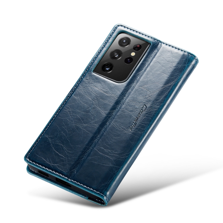 For Samsung Galaxy S21 Ultra 5G CaseMe 003 Crazy Horse Texture Leather Phone Case(Blue) For Samsung Galaxy S21 Ultra 5G CaseMe 003 Crazy Horse Texture Leather Phone Case(Blue)