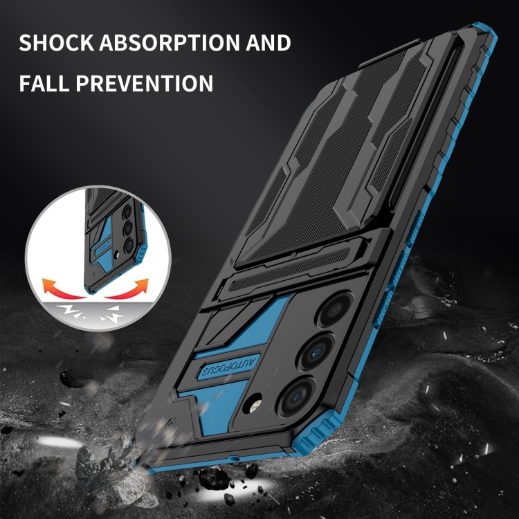 For Samsung Galaxy S23+ 5G Armor Card PC + TPU Phone Case(Blue) For Samsung Galaxy S23+ 5G Armor Card PC + TPU Phone Case(Blue)