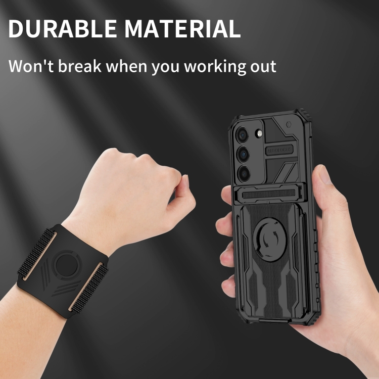 For Samsung Galaxy S23 5G Armor Wristband Phone Case(Black) For Samsung Galaxy S23 5G Armor Wristband Phone Case(Black)