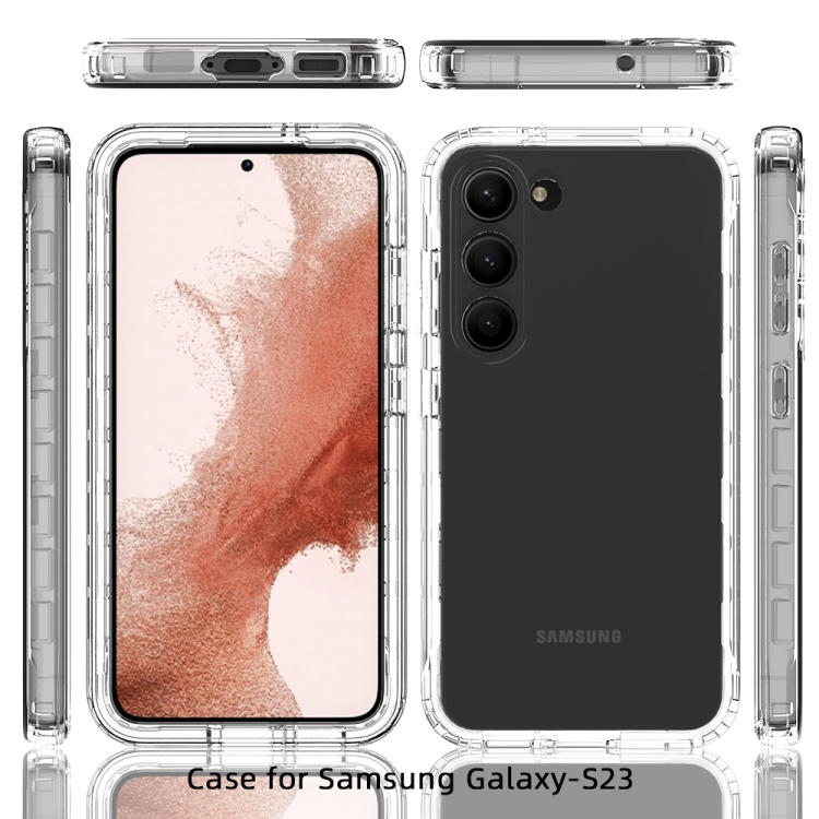 For Samsung Galaxy S23 5G Transparent Gradient Color TPU + PC Protective Phone Case(Blue) For Samsung Galaxy S23 5G Transparent Gradient Color TPU + PC Protective Phone Case(Blue)