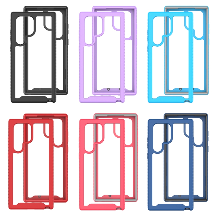For Samsung Galaxy S23 Ultra 5G Two-layer Integrated Transparent TPU + PC Protective Phone Case(Black)