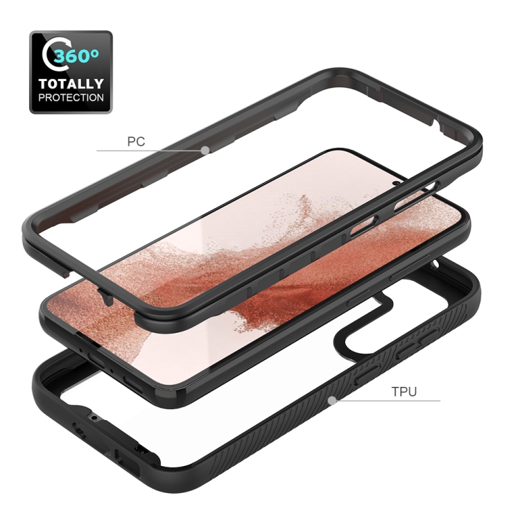For Samsung Galaxy S23 5G Two-layer Integrated Transparent TPU + PC Protective Phone Case(Black) For Samsung Galaxy S23 5G Two-layer Integrated Transparent TPU + PC Protective Phone Case(Black)