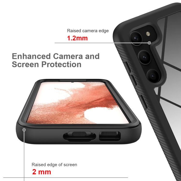 For Samsung Galaxy S23 5G Two-layer Integrated Transparent TPU + PC Protective Phone Case(Black) For Samsung Galaxy S23 5G Two-layer Integrated Transparent TPU + PC Protective Phone Case(Black)