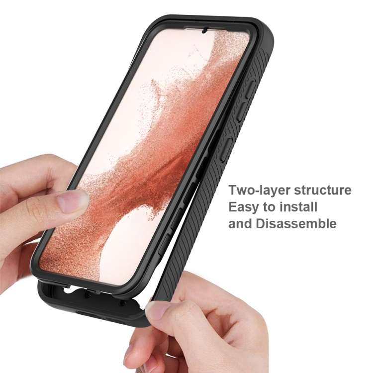 For Samsung Galaxy S23 5G Two-layer Integrated Transparent TPU + PC Protective Phone Case(Black) For Samsung Galaxy S23 5G Two-layer Integrated Transparent TPU + PC Protective Phone Case(Black)