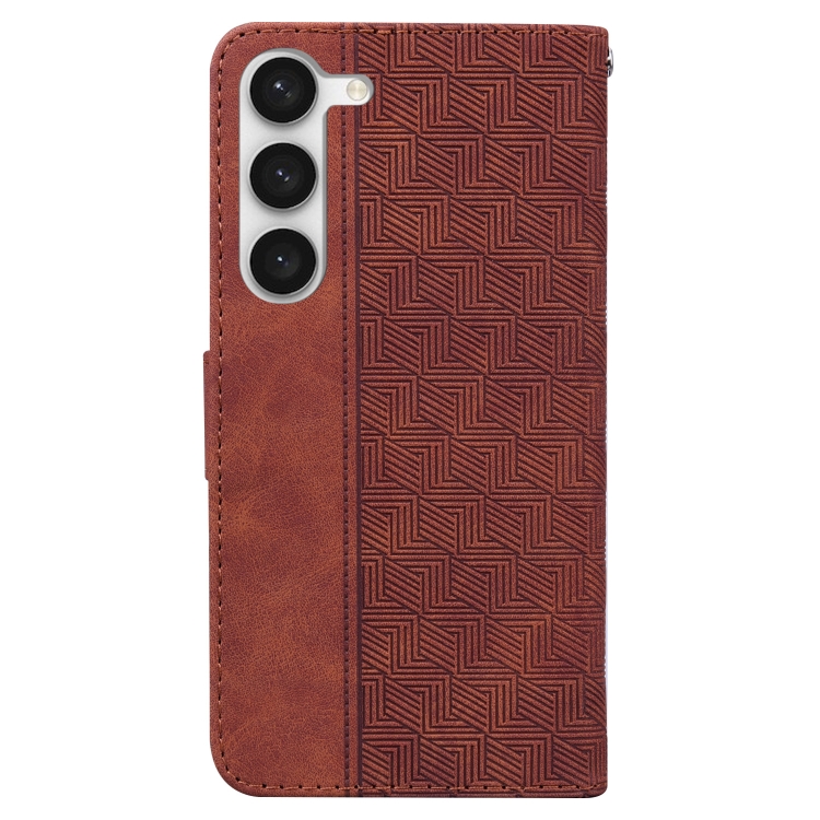 For Samsung Galaxy S23 5G Geometric Embossed Flip Leather Phone Case(Brown) For Samsung Galaxy S23 5G Geometric Embossed Flip Leather Phone Case(Brown)