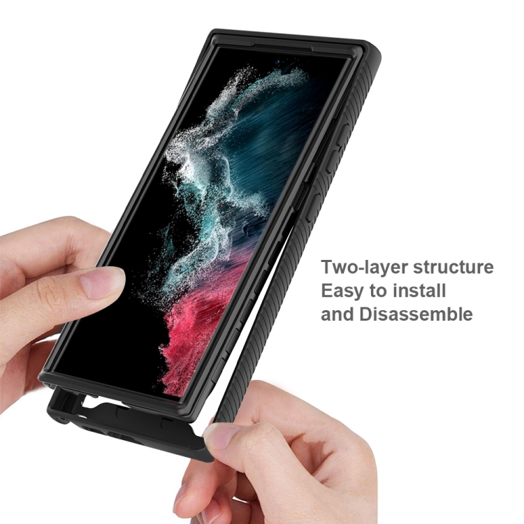 For Samsung Galaxy S23 Ultra 5G Two-layer Integrated Transparent TPU + PC + PET Protective Phone Case(Black) For Samsung Galaxy S23 Ultra 5G Two-layer Integrated Transparent TPU + PC + PET Protective Phone Case(Black)