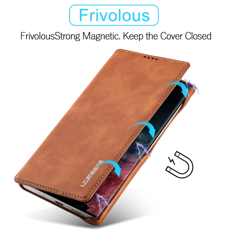 For Samsung Galaxy S23 Ultra 5G LC.IMEEKE Hon Ancient Series Horizontal Flip Leather Phone Case(Brown) For Samsung Galaxy S23 Ultra 5G LC.IMEEKE Hon Ancient Series Horizontal Flip Leather Phone Case(Brown)