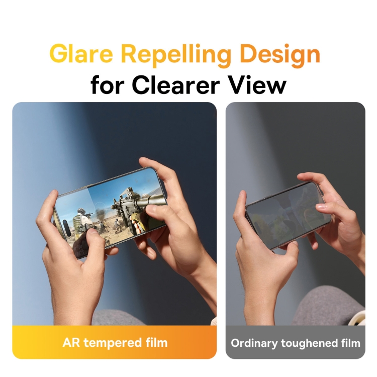 For iPhone 14 Plus / 13 Pro Max 2pcs Baseus 0.3mm Glare Repelling Full-Coverage HD Tempered Glass Screen Protector