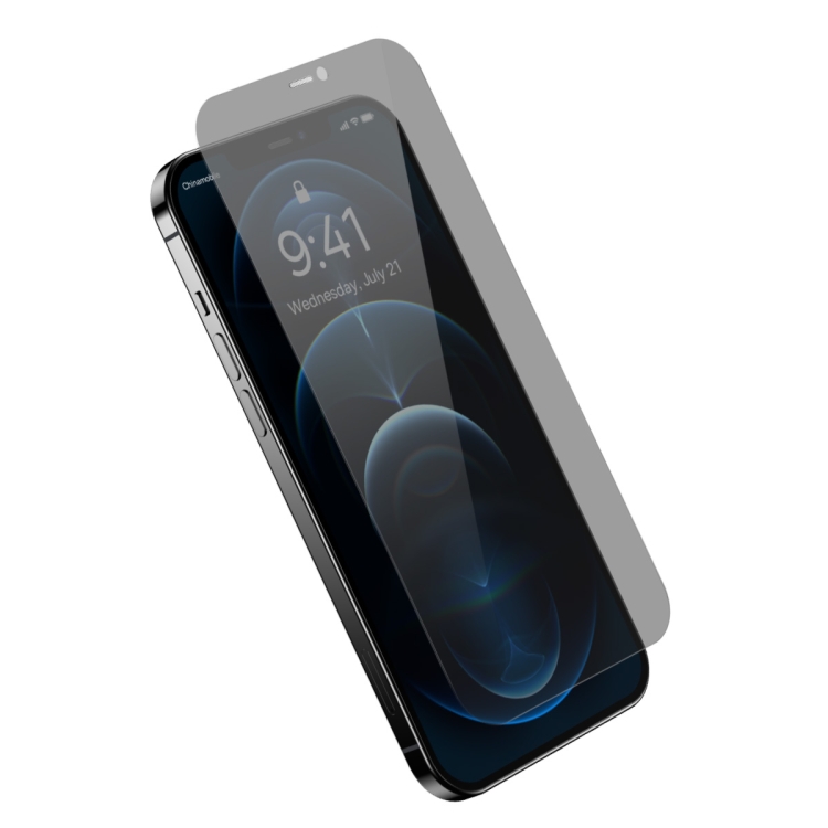 For iPhone 12 Pro Max Baseus 0.3mm Crystal Privacy Protection Tempered Glass Screen Protector with Dust Filter For iPhone 12 Pro Max Baseus 0.3mm Crystal Privacy Protection Tempered Glass Screen Protector with Dust Filter