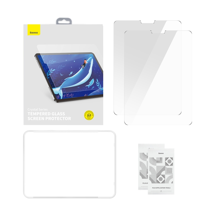 For iPad Pro 12.9 2018/2020/2021 2pcs Baseus Crystal Series 0.3mm HD Tempered Glass Screen Protector For iPad Pro 12.9 2018/2020/2021 2pcs Baseus Crystal Series 0.3mm HD Tempered Glass Screen Protector