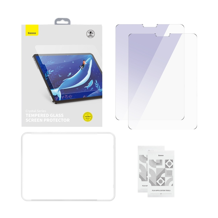 For iPad Pro 11 2018/2020/2021/Air 4/Air 5 10.9 Baseus 2pcs 0.3mm Crystal Ceramic Anti-Blue Light Tempered Film For iPad Pro 11 2018/2020/2021/Air 4/Air 5 10.9 Baseus 2pcs 0.3mm Crystal Ceramic Anti-Blue Light Tempered Film