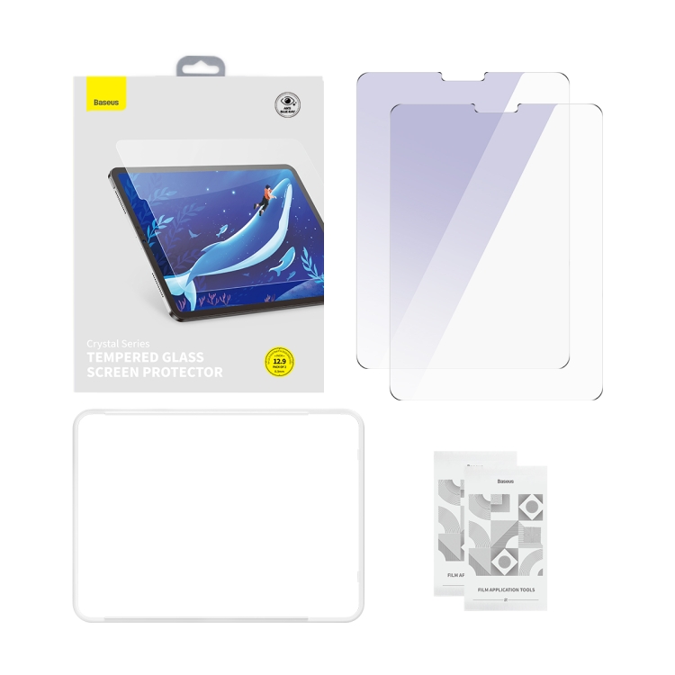 For iPad Pro 12.9 2018/2020/2021 Baseus 2pcs 0.3mm Crystal Ceramic Anti-Blue Light Tempered Film For iPad Pro 12.9 2018/2020/2021 Baseus 2pcs 0.3mm Crystal Ceramic Anti-Blue Light Tempered Film