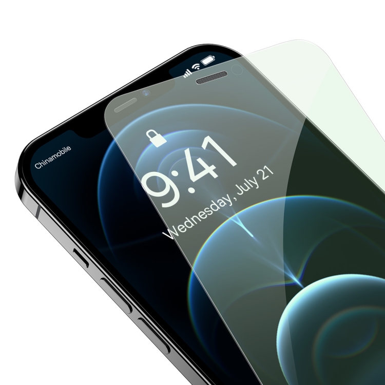 For iPhone 12 Pro Max Baseus 0.3mm Eye-Protection Crystal Tempered Glass Screen Protector with Dust Filter