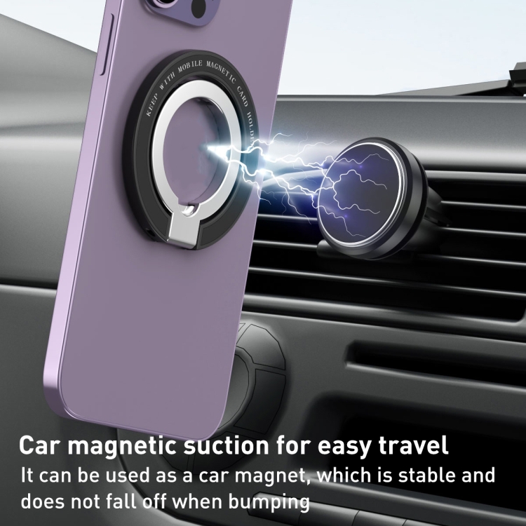 Car Magnetic Dual Axis Ring Phone Holder(Bright Purple) Car Magnetic Dual Axis Ring Phone Holder(Bright Purple)
