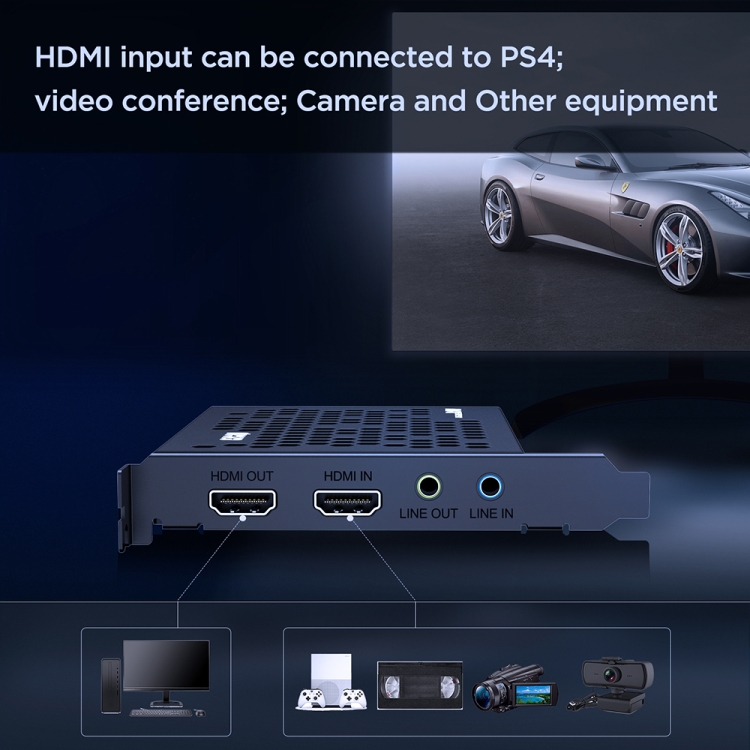EZCAP 324B 4K HD Video Game Conference Capture Live Card (Negro) - 3