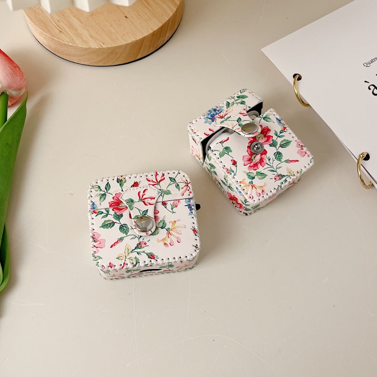For AirPods Pro 2 White Floral PU Leather Wireless Earphone Case For AirPods Pro 2 White Floral PU Leather Wireless Earphone Case