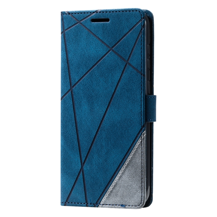 For Samsung Galaxy S23+ 5G Skin Feel Splicing Leather Phone Case(Blue) For Samsung Galaxy S23+ 5G Skin Feel Splicing Leather Phone Case(Blue)