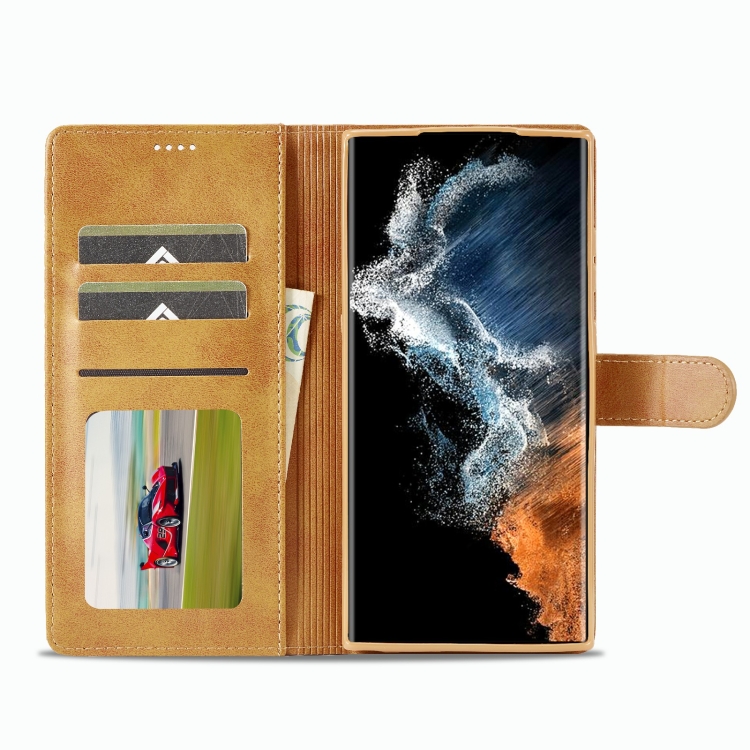 For Samsung Galaxy S23 Ultra 5G LC.IMEEKE Calf Texture Horizontal Flip Leather Phone Case(Brown) For Samsung Galaxy S23 Ultra 5G LC.IMEEKE Calf Texture Horizontal Flip Leather Phone Case(Brown)