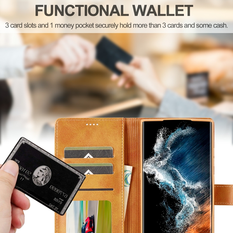 For Samsung Galaxy S23 Ultra 5G LC.IMEEKE Calf Texture Horizontal Flip Leather Phone Case(Brown) For Samsung Galaxy S23 Ultra 5G LC.IMEEKE Calf Texture Horizontal Flip Leather Phone Case(Brown)