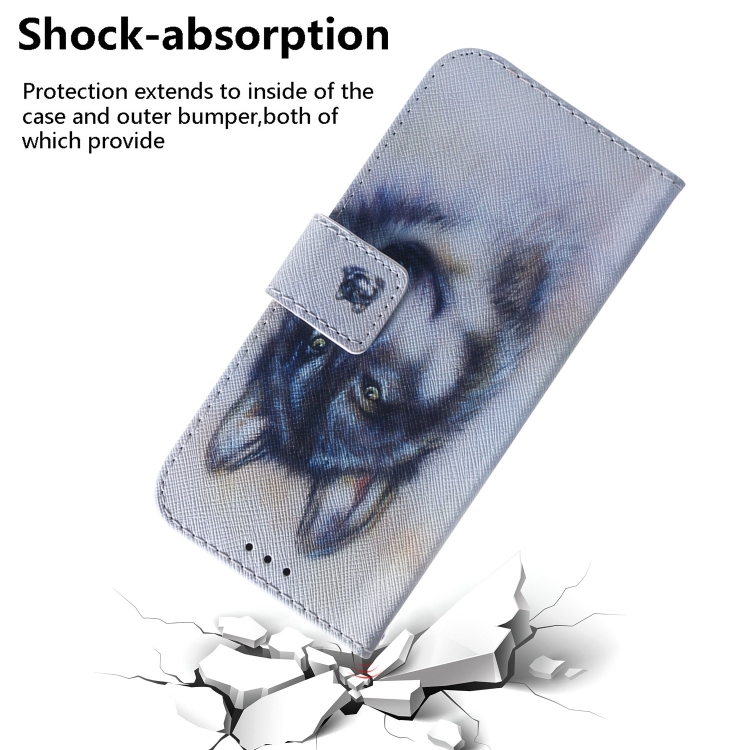 For Samsung Galaxy S23 Ultra 5G Coloured Drawing Flip Leather Phone Case(White Wolf) For Samsung Galaxy S23 Ultra 5G Coloured Drawing Flip Leather Phone Case(White Wolf)
