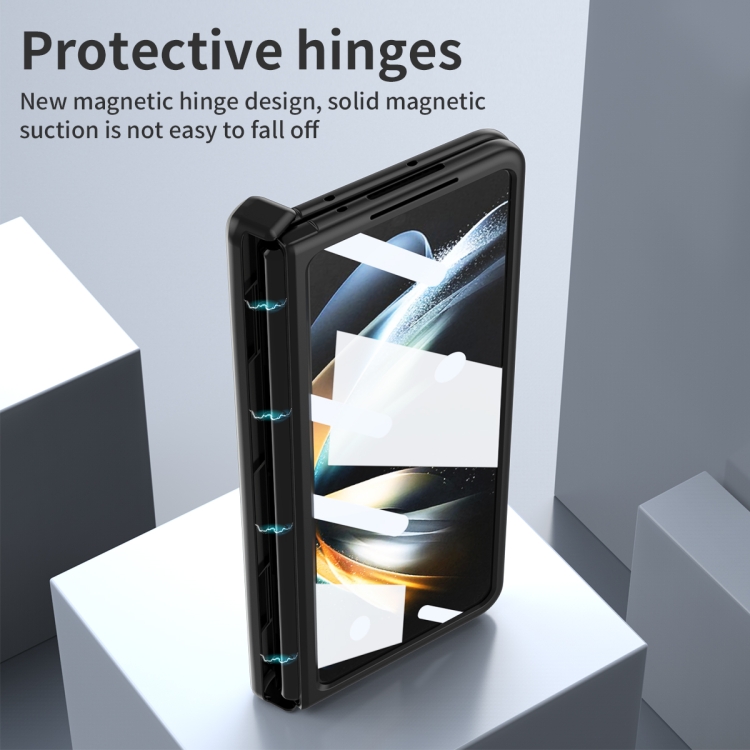 For Samsung Galaxy Z Fold4 Napa Texture All-inclusive Phone Case(White) For Samsung Galaxy Z Fold4 Napa Texture All-inclusive Phone Case(White)