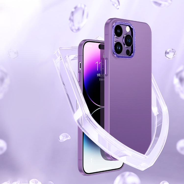 For iPhone 14 Plus Rhombus Metal Lens Skin Frosted Phone Case(White) For iPhone 14 Plus Rhombus Metal Lens Skin Frosted Phone Case(White)