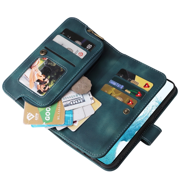 For Samsung Galaxy S22+ 5G Multifunctional Card Slot Zipper Wallet Leather Phone Case(Blue) For Samsung Galaxy S22+ 5G Multifunctional Card Slot Zipper Wallet Leather Phone Case(Blue)