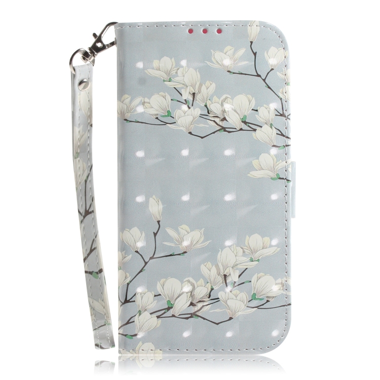 For Samsung Galaxy S23 5G 3D Colored Pattern Flip Leather Phone Case(Magnolia)