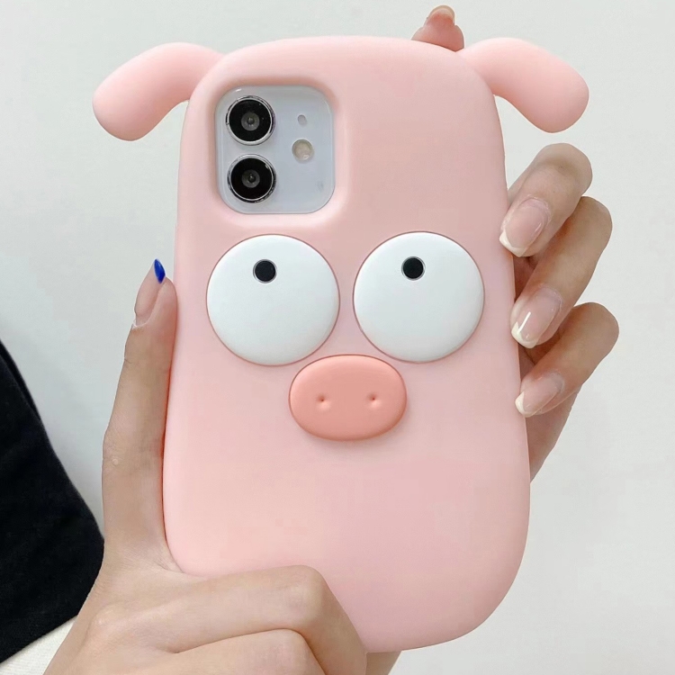 For iPhone 11 3D Cute Pig Silicone Phone Case(Pink) For iPhone 11 3D Cute Pig Silicone Phone Case(Pink)
