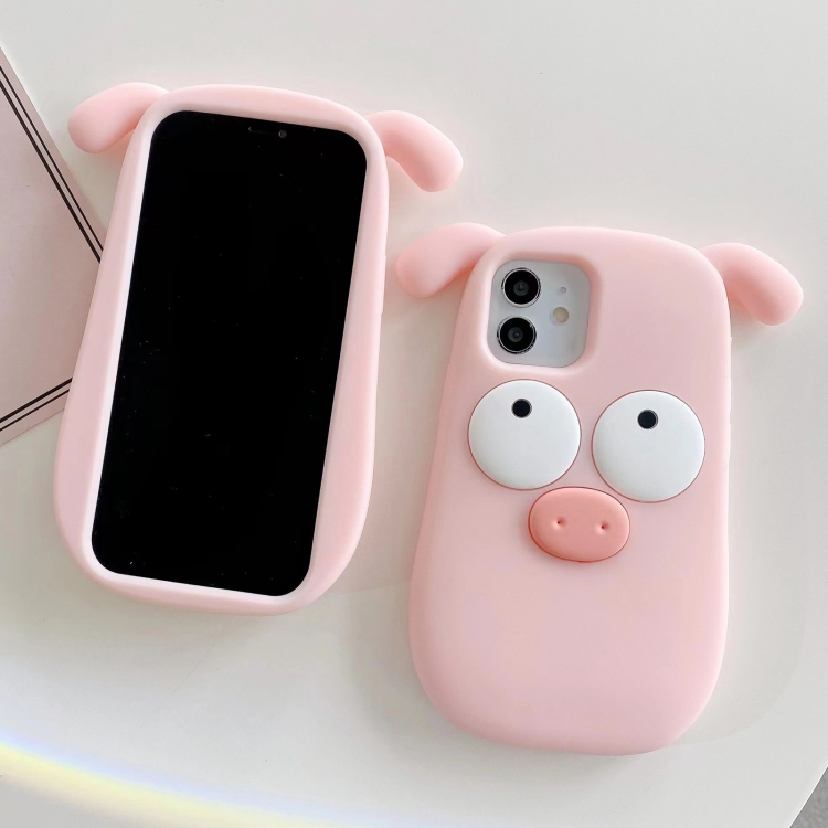 For iPhone 11 3D Cute Pig Silicone Phone Case(Pink) For iPhone 11 3D Cute Pig Silicone Phone Case(Pink)
