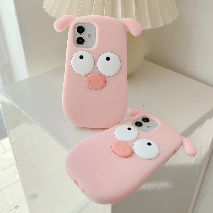 For iPhone 11 3D Cute Pig Silicone Phone Case(Pink) For iPhone 11 3D Cute Pig Silicone Phone Case(Pink)