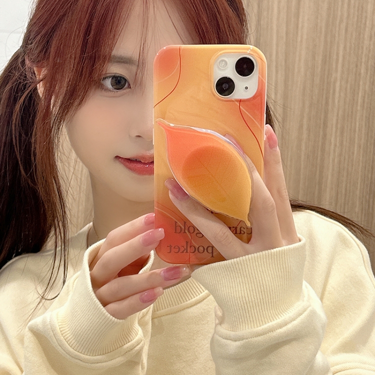 For iPhone 14 Smudged Dusk IMD Phone Case with Leaf Holder For iPhone 14 Smudged Dusk IMD Phone Case with Leaf Holder