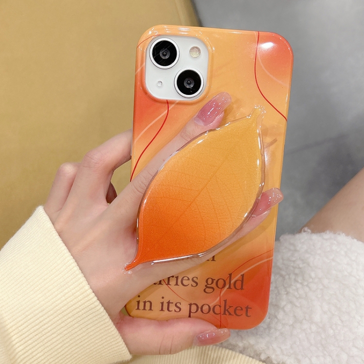 For iPhone 14 Smudged Dusk IMD Phone Case with Leaf Holder For iPhone 14 Smudged Dusk IMD Phone Case with Leaf Holder