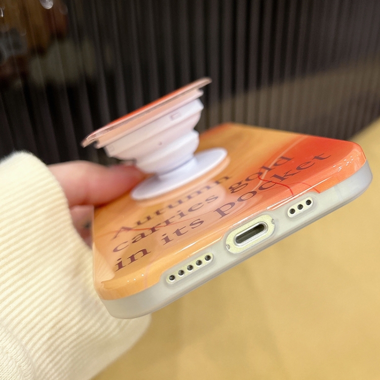 For iPhone 14 Smudged Dusk IMD Phone Case with Leaf Holder For iPhone 14 Smudged Dusk IMD Phone Case with Leaf Holder