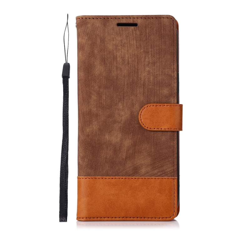For iPhone SE 2022 / SE 2020 / 7 / 8 Splicing Leather Phone Case(Brown) For iPhone SE 2022 / SE 2020 / 7 / 8 Splicing Leather Phone Case(Brown)