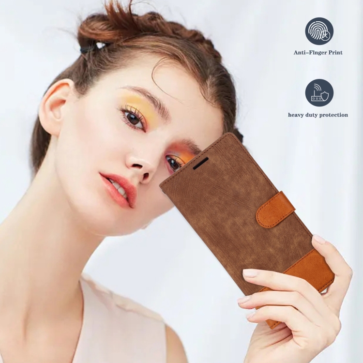For iPhone SE 2022 / SE 2020 / 7 / 8 Splicing Leather Phone Case(Brown) For iPhone SE 2022 / SE 2020 / 7 / 8 Splicing Leather Phone Case(Brown)