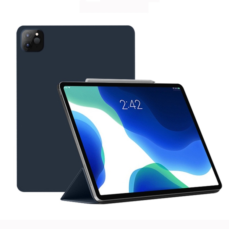 For iPad Pro 12.9 (2020) Mutural Mingshi Series Ultra-thin PU Magnetic Horizontal Flip Leather Tablet Case with Holder & Sleep / Wake-up Function(Blue)