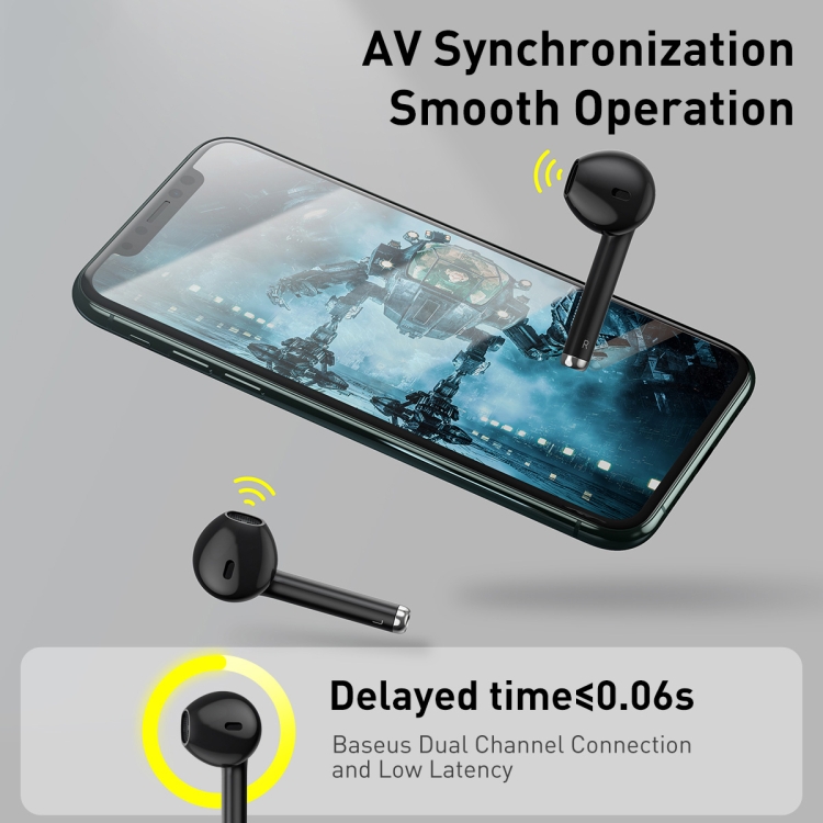 Baseus Encok Series W04 TWS True Wireless Bluetooth Earphone(Black) Baseus Encok Series W04 TWS True Wireless Bluetooth Earphone(Black)